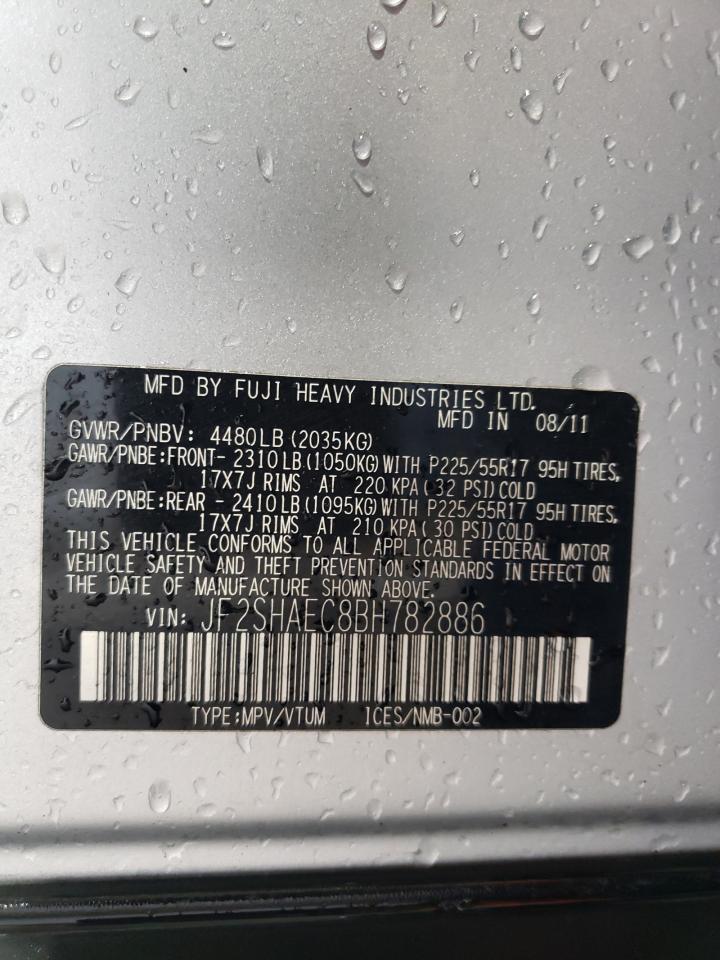 2011 Subaru Forester Limited VIN: JF2SHAEC8BH782886 Lot: 56128615