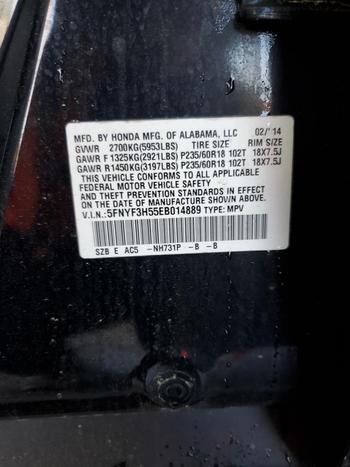 2014 Honda Pilot Exl VIN: 5FNYF3H55EB014889 Lot: 56987385