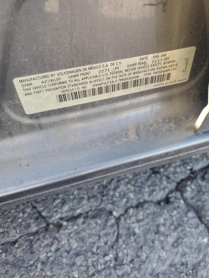 2007 Volkswagen Jetta 2.5 VIN: 3VWPG71K27M050096 Lot: 56061145
