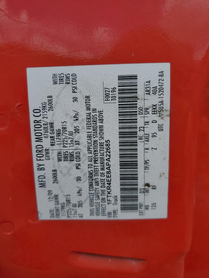 2010 Ford Ranger Super Cab VIN: 1FTKR4EE8APA22685 Lot: 56893475