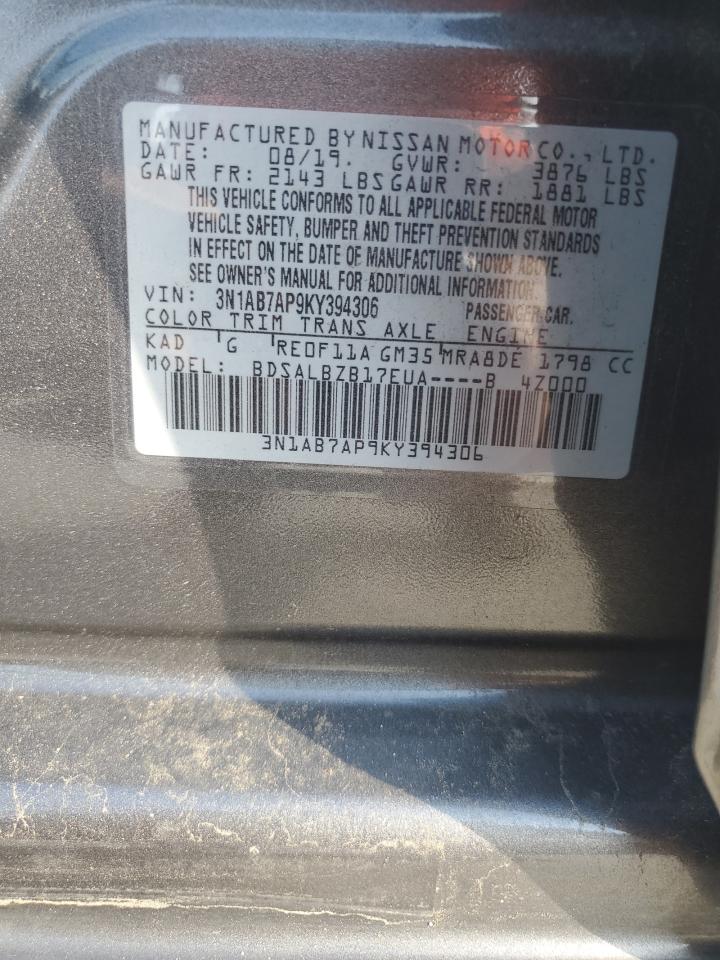 3N1AB7AP9KY394306 NISSAN SENTRA 2019