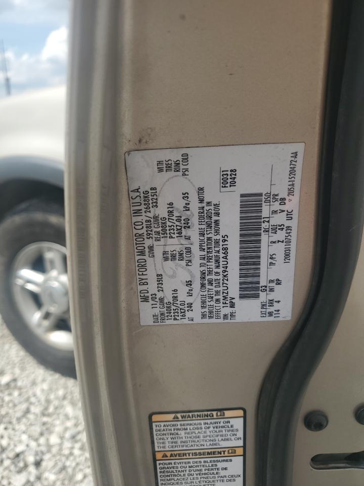 2004 Ford Explorer Xls VIN: 1FMZU72K94UA68195 Lot: 56412745