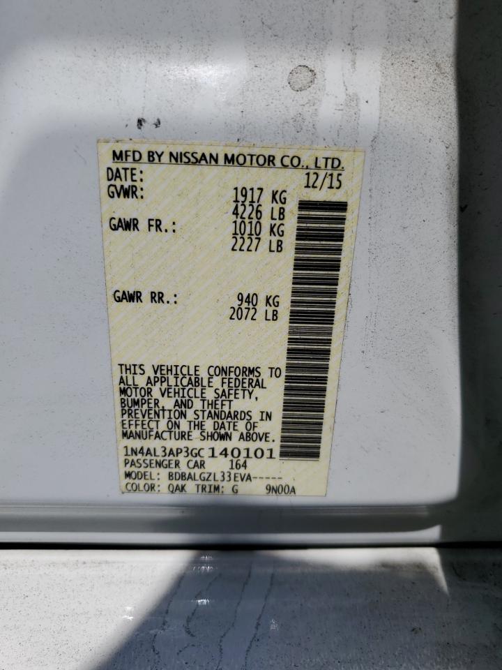 1N4AL3AP3GC140101 NISSAN ALTIMA 2016