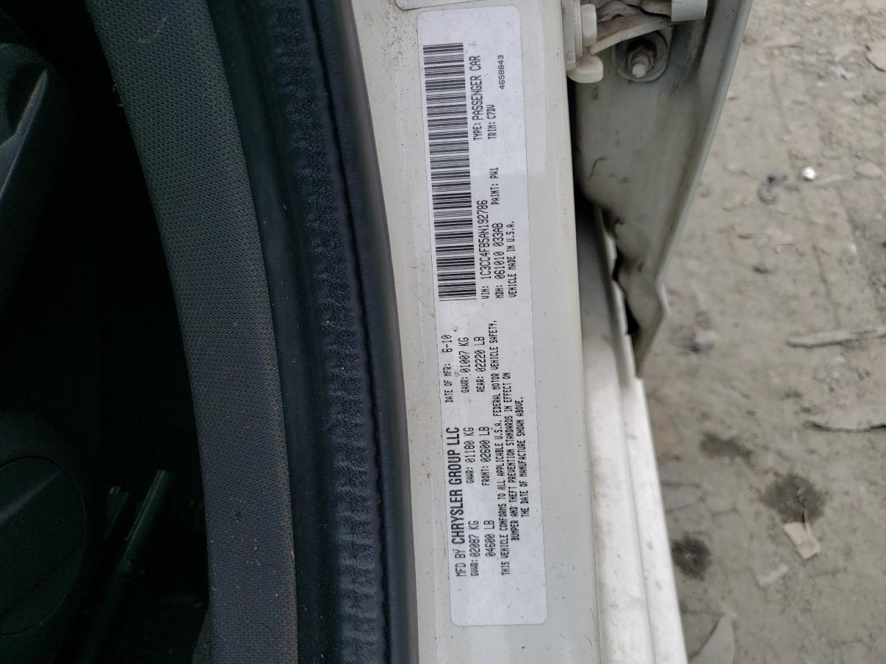 2010 Chrysler Sebring Touring VIN: 1C3CC4FB5AN192786 Lot: 56566445