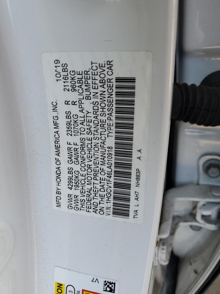1HGCV1F46LA010918 HONDA ACCORD 2020