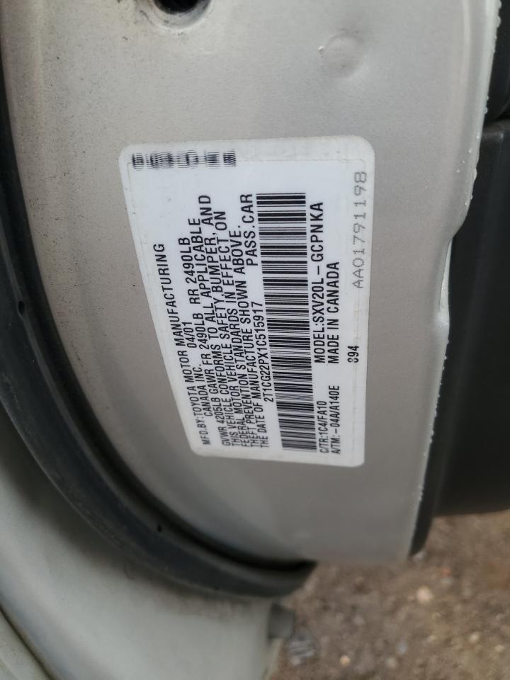 2001 Toyota Camry Solara Se VIN: 2T1CG22PX1C515917 Lot: 58807945