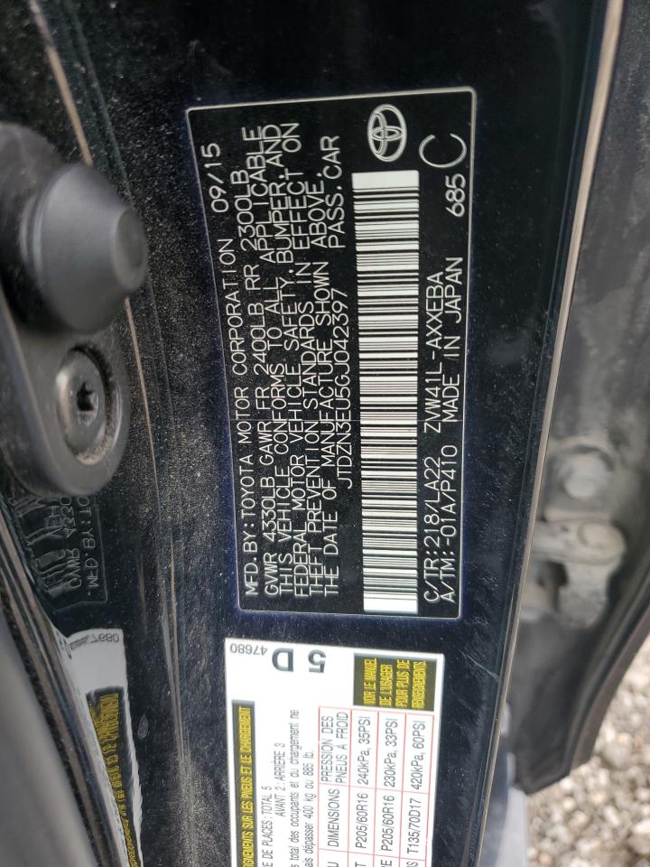 JTDZN3EU5GJ042397 TOYOTA PRIUS 2016