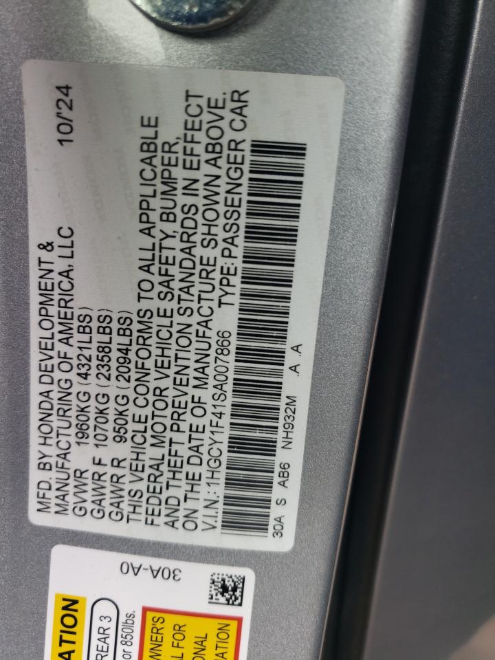1HGCY1F41SA007866 HONDA ACCORD 2025