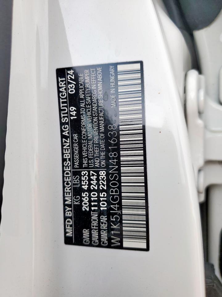 2025 Mercedes-Benz Cla 250 VIN: W1K5J4GB0SN481638 Lot: 57597035