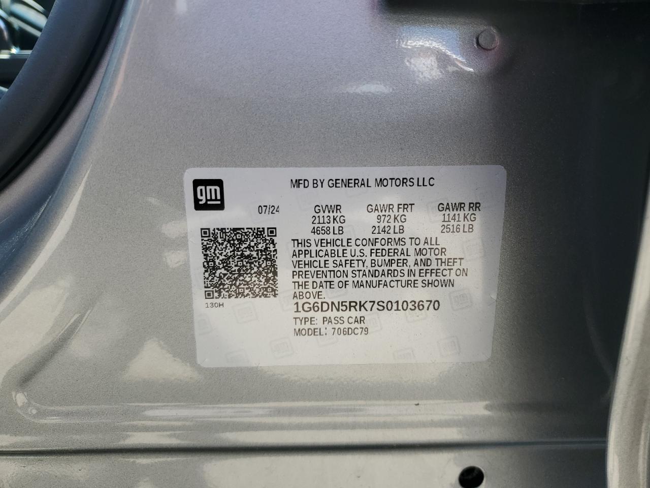 2025 Cadillac Ct5 Premium Luxury VIN: 1G6DN5RK7S0103670 Lot: 57272165
