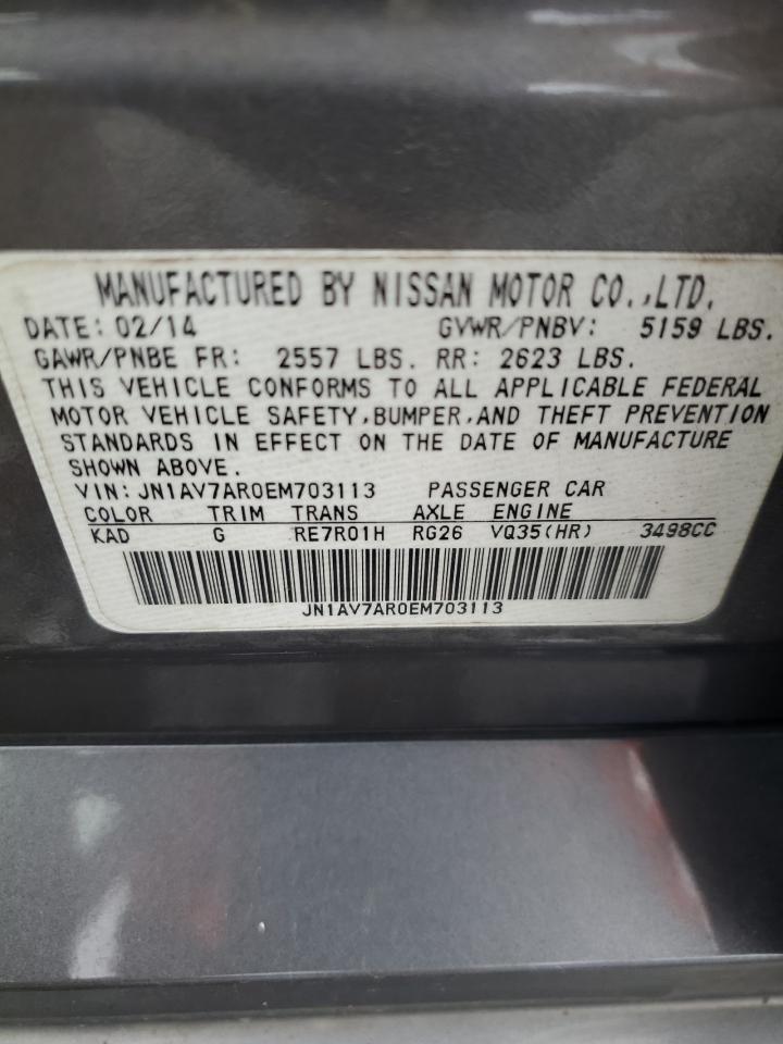 2014 Infiniti Q50 Hybrid Premium VIN: JN1AV7AR0EM703113 Lot: 56595095