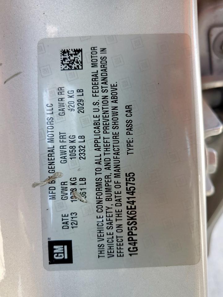 2014 Buick Verano VIN: 1G4PP5SK6E4145755 Lot: 56554795