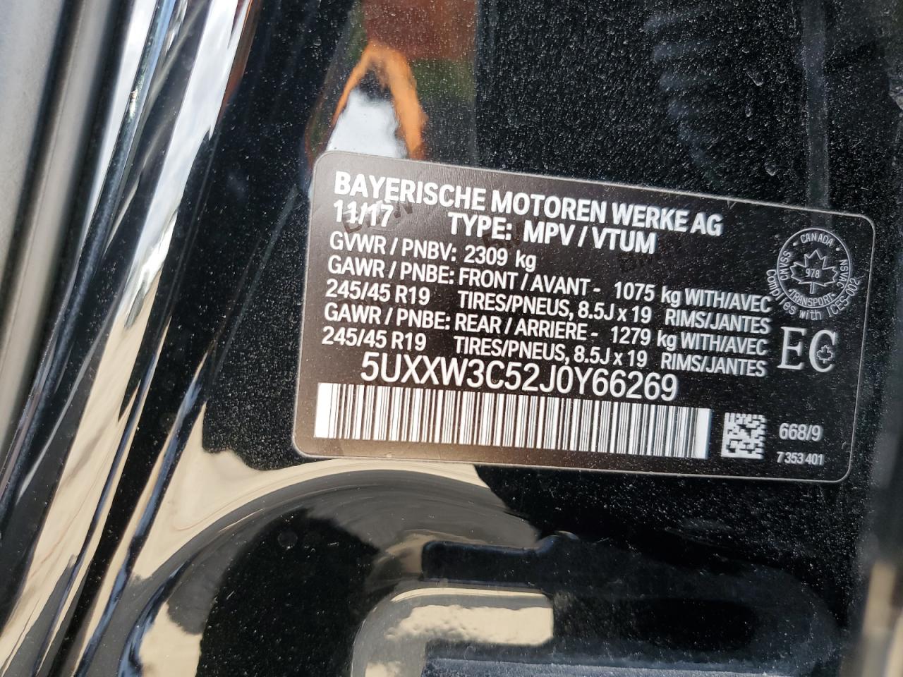 2018 BMW X4 xDrive28I VIN: 5UXXW3C52J0Y66269 Lot: 56184875