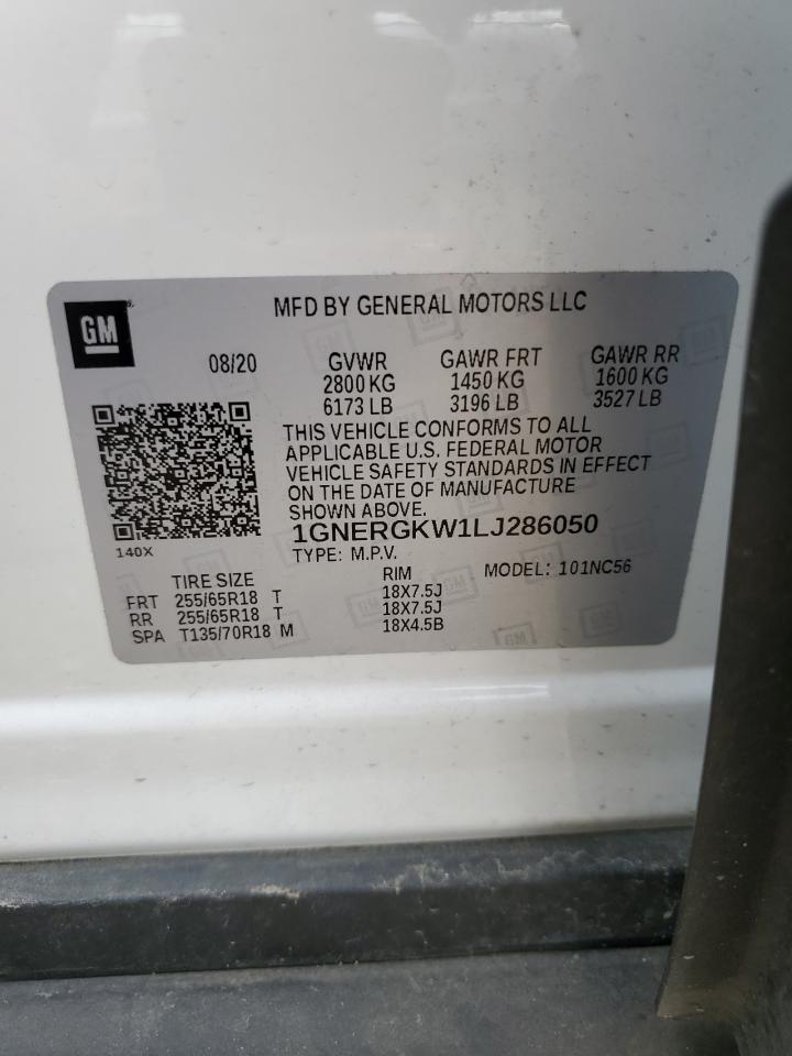 1GNERGKW1LJ286050 CHEVROLET TRAVERSE 2020
