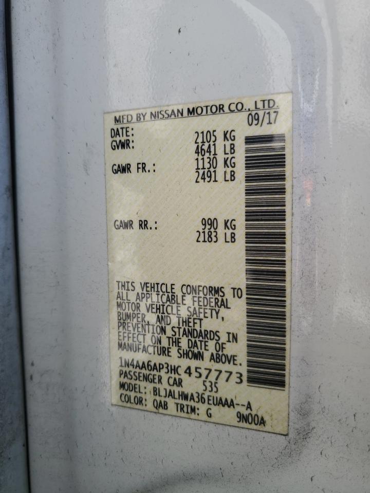 1N4AA6AP3HC457773 NISSAN MAXIMA 2017
