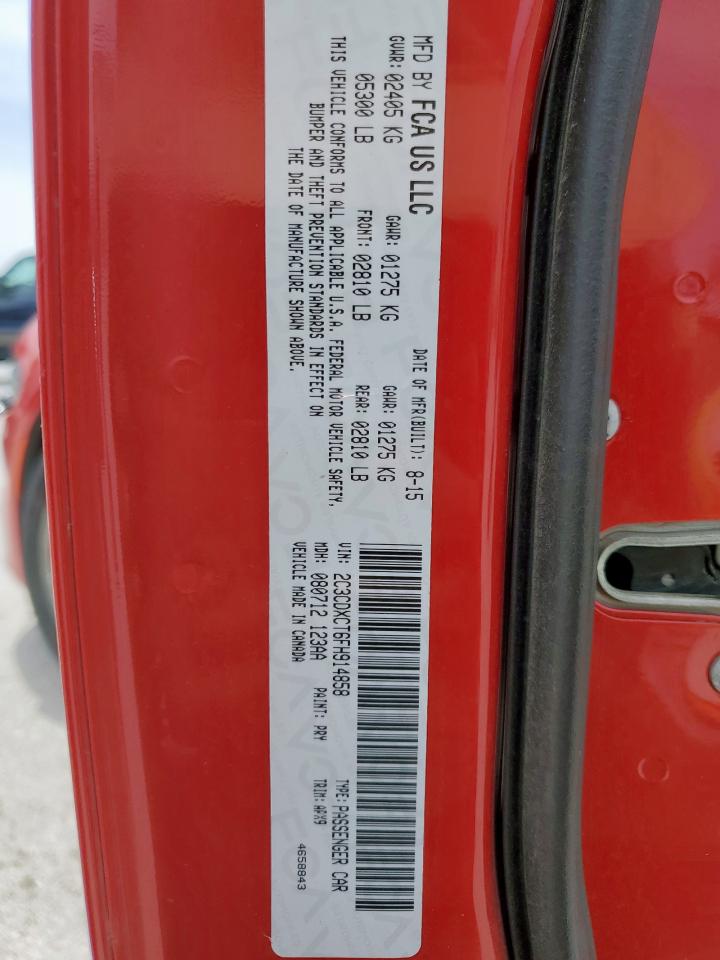 2015 Dodge Charger R/T VIN: 2C3CDXCT6FH914858 Lot: 54876785