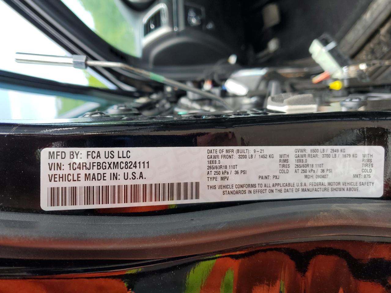 2021 Jeep Grand Cherokee Limited VIN: 1C4RJFBGXMC824111 Lot: 56414405