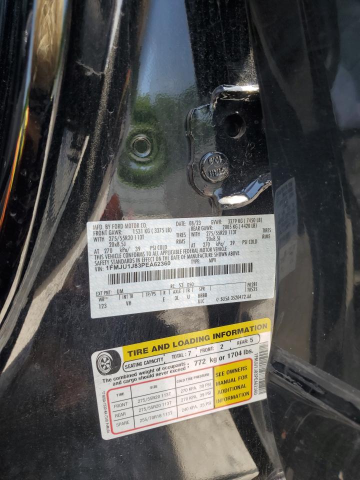 2023 Ford Expedition Xlt VIN: 1FMJU1J83PEA62360 Lot: 57276985