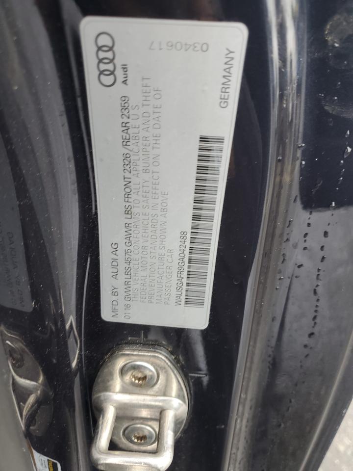 2016 Audi A5 Premium Plus S-Line VIN: WAUSGAFR9GA042488 Lot: 57220285