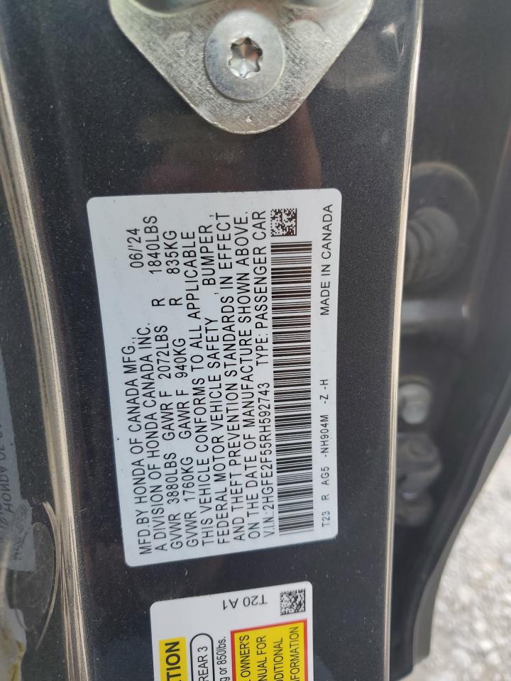 2HGFE2F55RH592743 HONDA CIVIC 2024