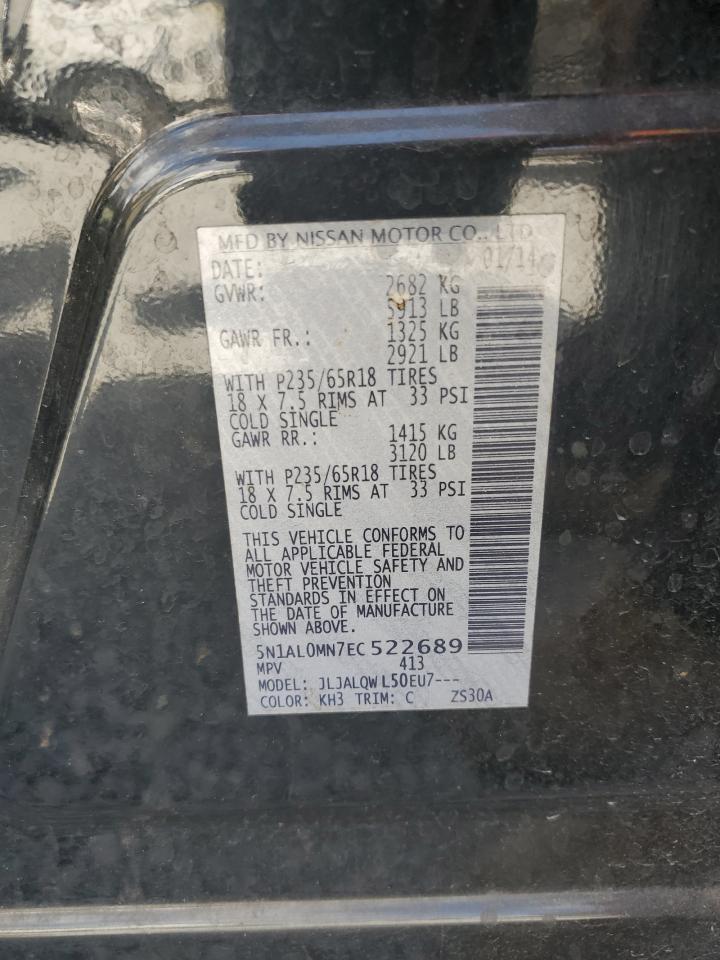 2014 Infiniti Qx60 VIN: 5N1AL0MN7EC522689 Lot: 56688785