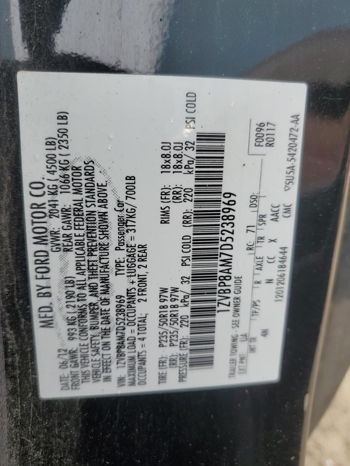2013 Ford Mustang VIN: 1ZVBP8AM7D5238969 Lot: 56053985