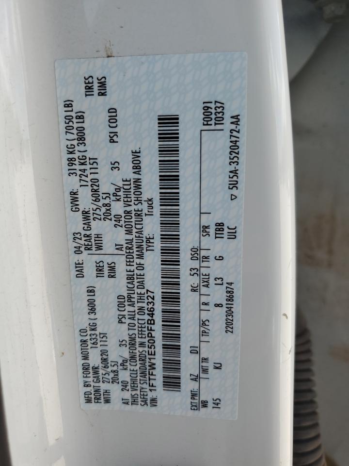 1FTFW1E50PFB46327 FORD F-150 2023
