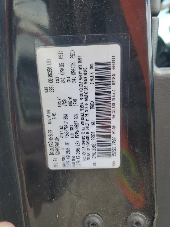 2002 Dodge Ram 1500 VIN: 1D7HU16Z62J139930 Lot: 57643835