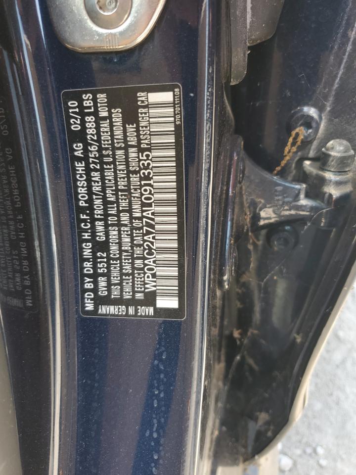2010 Porsche Panamera Turbo VIN: WP0AC2A77AL091335 Lot: 57105045