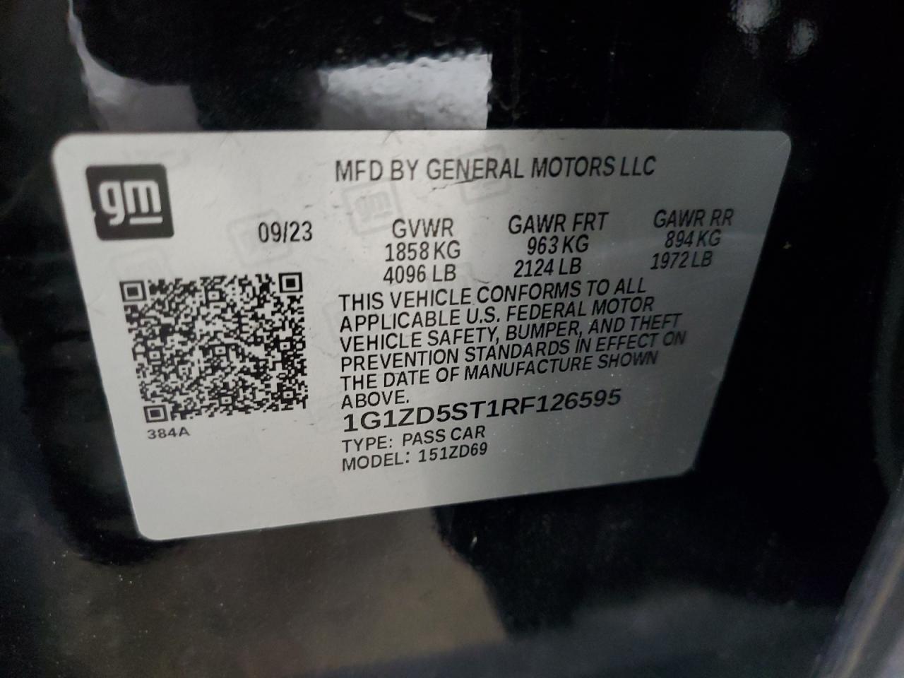 1G1ZD5ST1RF126595 CHEVROLET MALIBU 2024