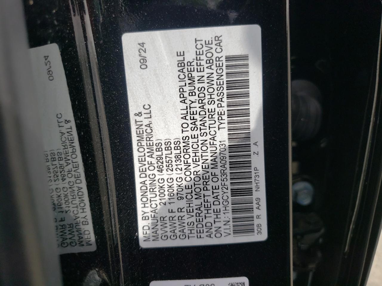 1HGCY2F53RA097031 HONDA ACCORD 2024