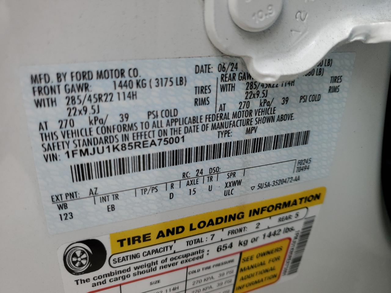 1FMJU1K85REA75001 FORD EXPEDITION 2024