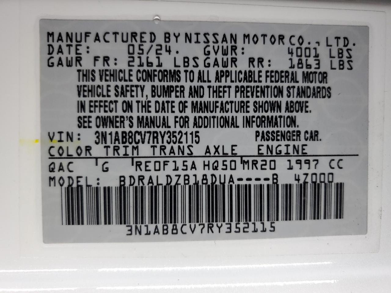 3N1AB8CV7RY352115 NISSAN SENTRA 2024