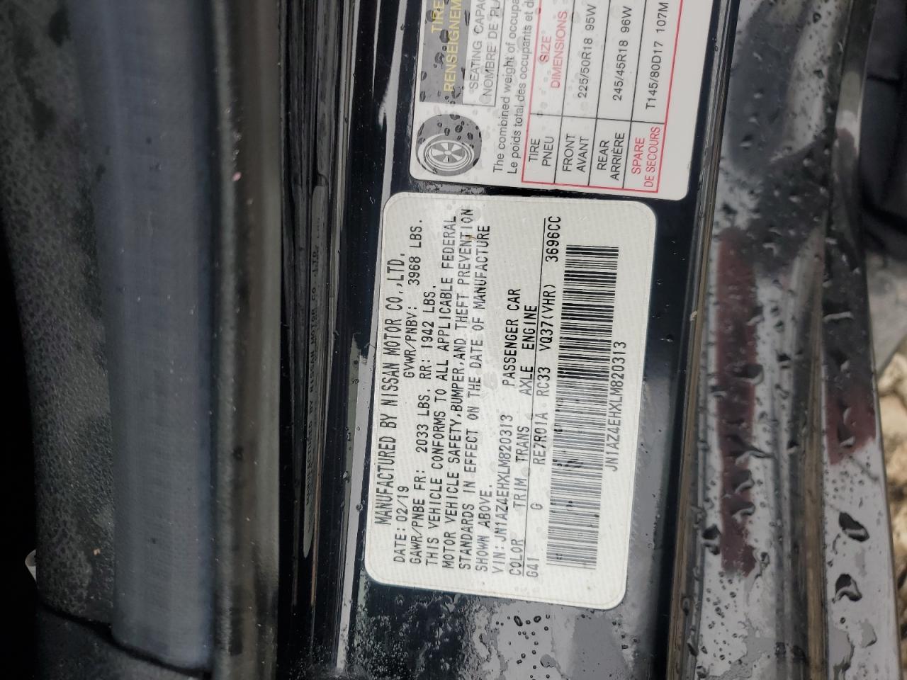 2020 Nissan 370Z Base VIN: JN1AZ4EHXLM820313 Lot: 56724575