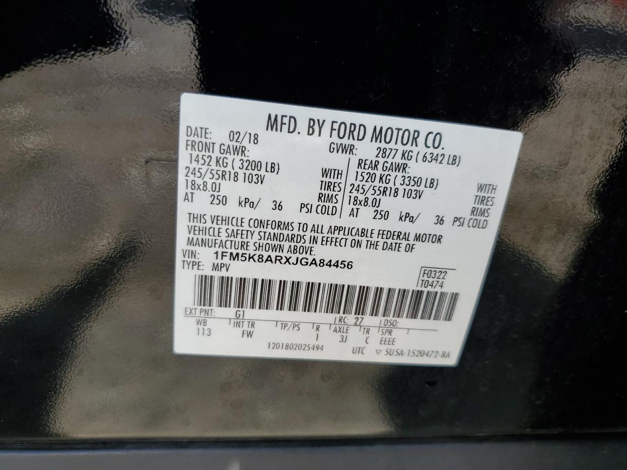 1FM5K8ARXJGA84456 FORD EXPLORER 2018
