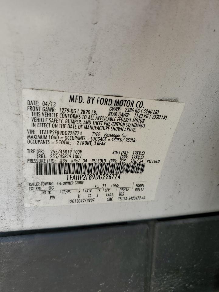 2013 Ford Taurus Limited VIN: 1FAHP2F89DG226774 Lot: 57250415