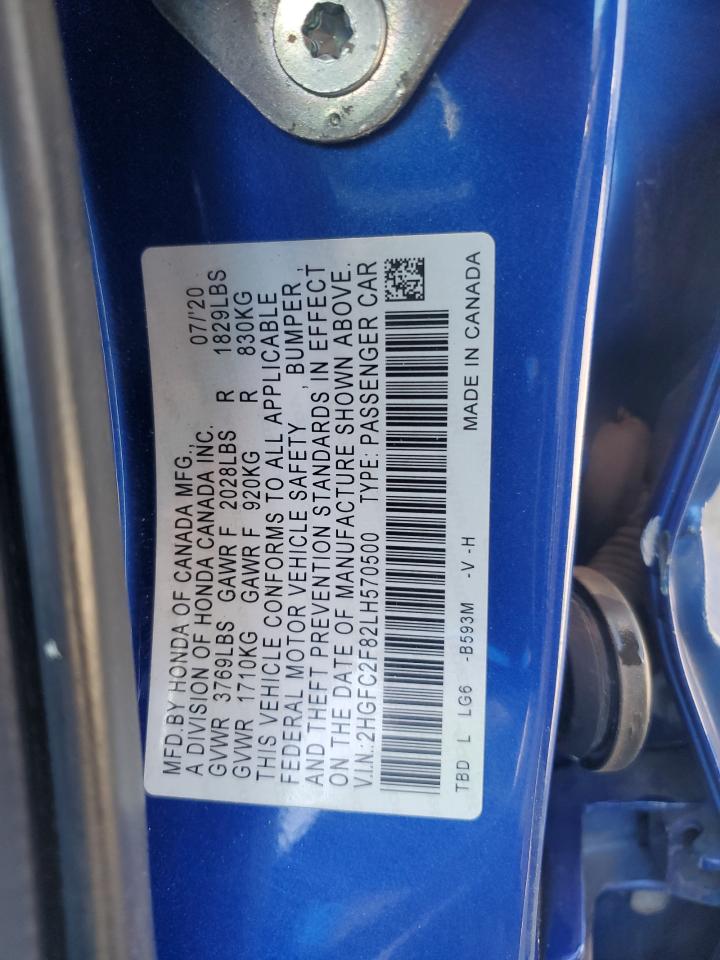2HGFC2F82LH570500 HONDA CIVIC 2020