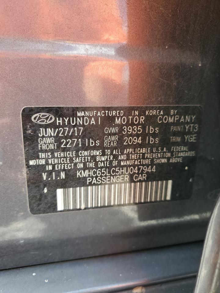 2017 Hyundai Ioniq Blue VIN: KMHC65LC5HU047944 Lot: 55508195