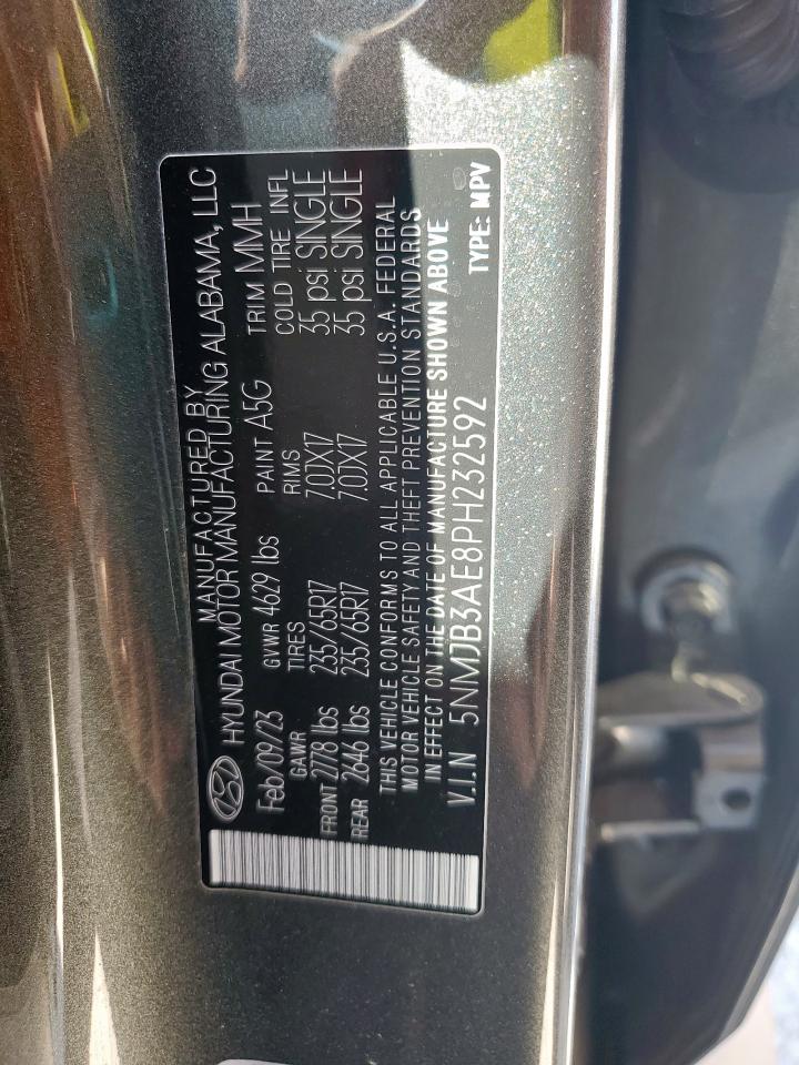 2023 Hyundai Tucson Sel VIN: 5NMJB3AE8PH232592 Lot: 56755835
