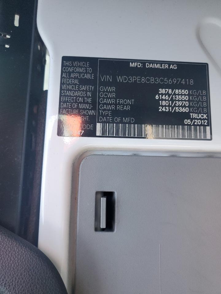2012 Mercedes-Benz Sprinter 2500 VIN: WD3PE8CB3C5697418 Lot: 55535265