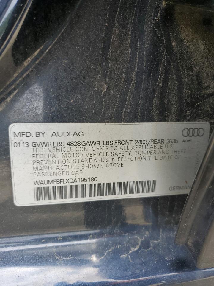 2013 Audi A4 Prestige VIN: WAUMFBFLXDA195180 Lot: 56621225