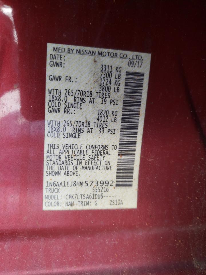 2017 Nissan Titan S VIN: 1N6AA1EJ8HN573992 Lot: 57311915