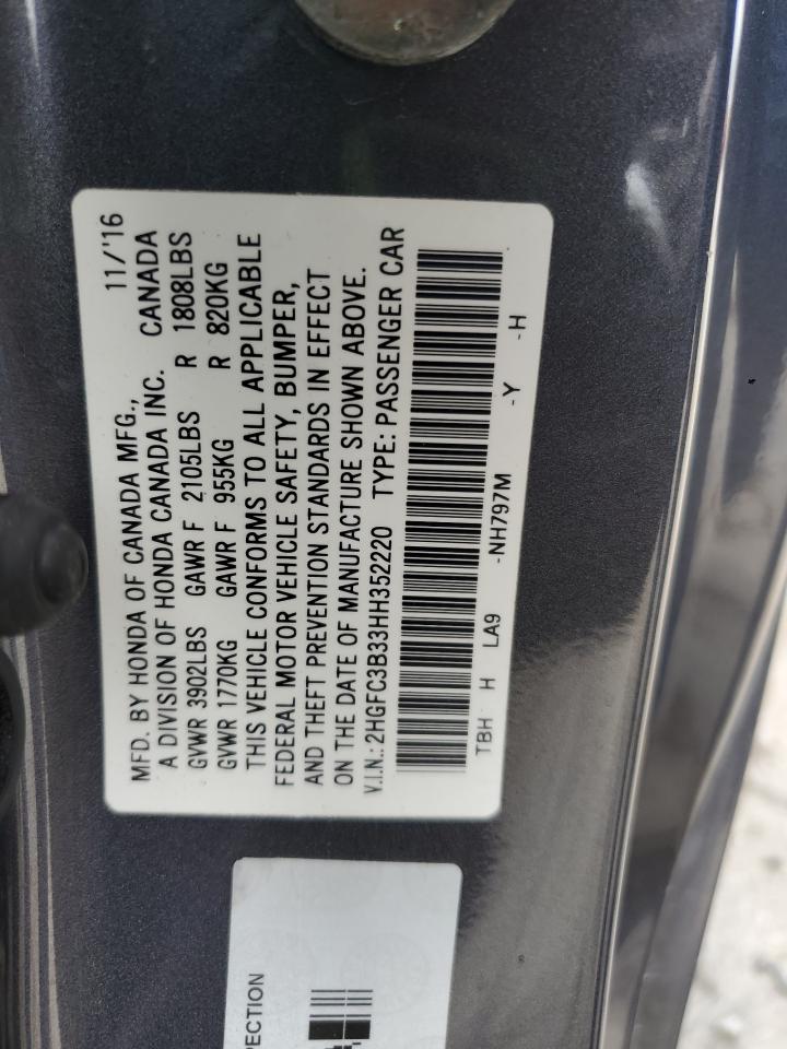 2HGFC3B33HH352220 HONDA CIVIC 2017