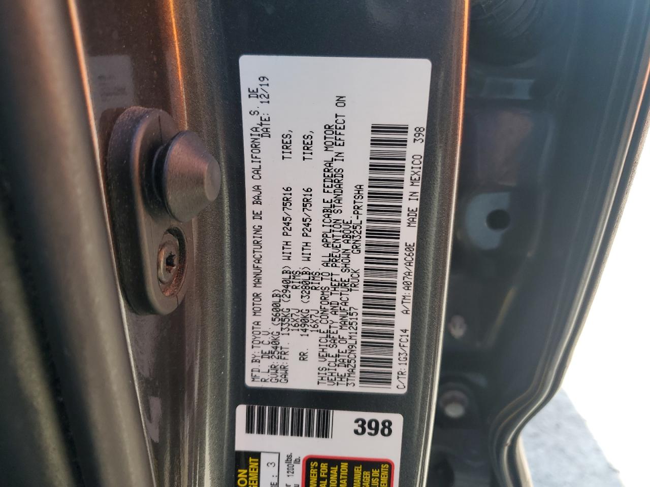 3TMAZ5CN9LM125157 TOYOTA TACOMA 2020