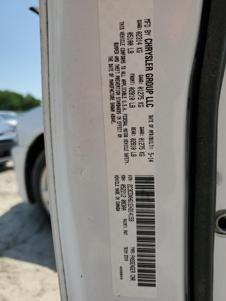 2014 Dodge Charger Sxt VIN: 2C3CDXHG1EH314159 Lot: 57310395