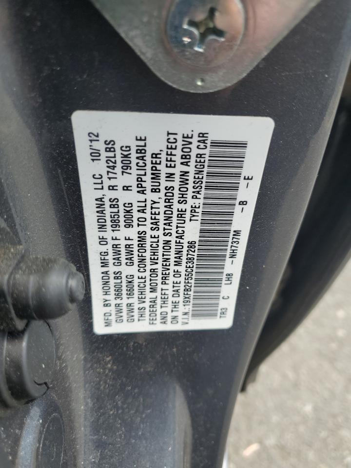 2012 Honda Civic Lx VIN: 19XFB2F55CE387286 Lot: 55558575