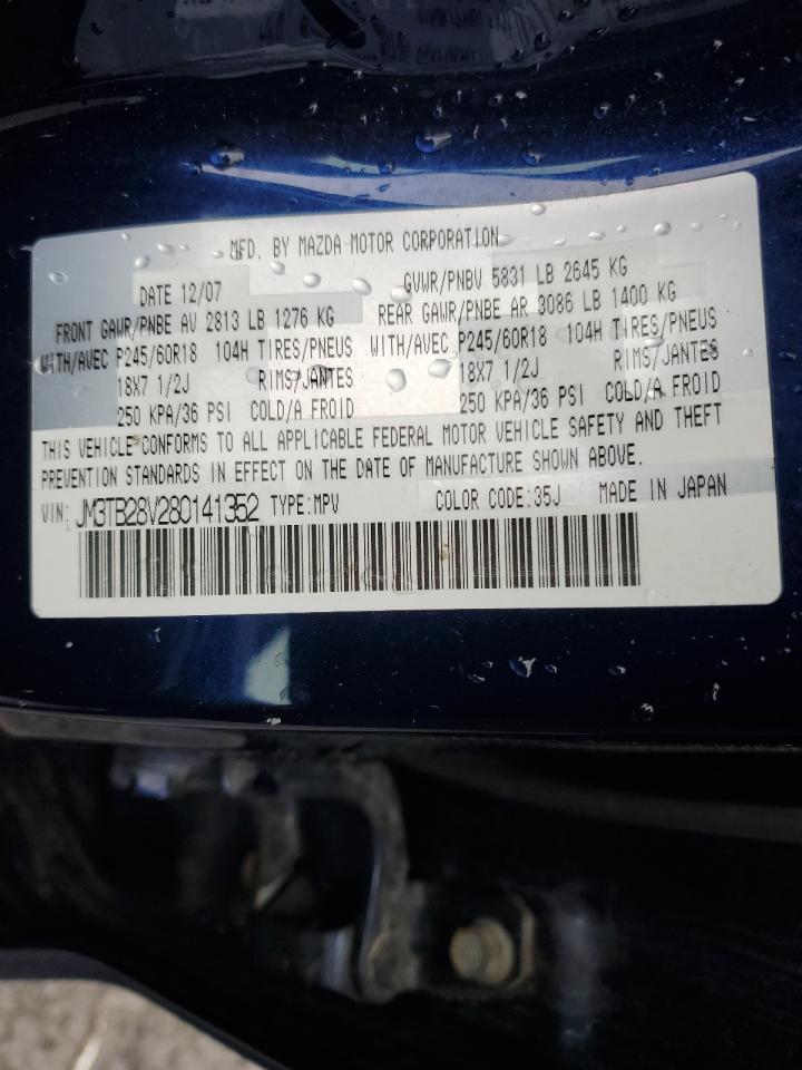 2008 Mazda Cx-9 VIN: JM3TB28V280141352 Lot: 56989125