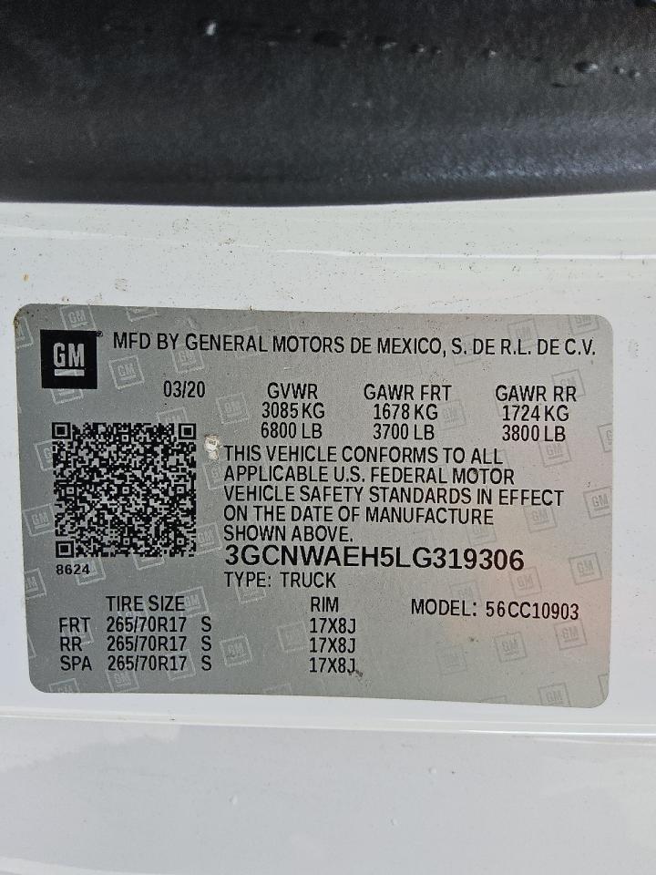 3GCNWAEH5LG319306 CHEVROLET ALL Models 2020