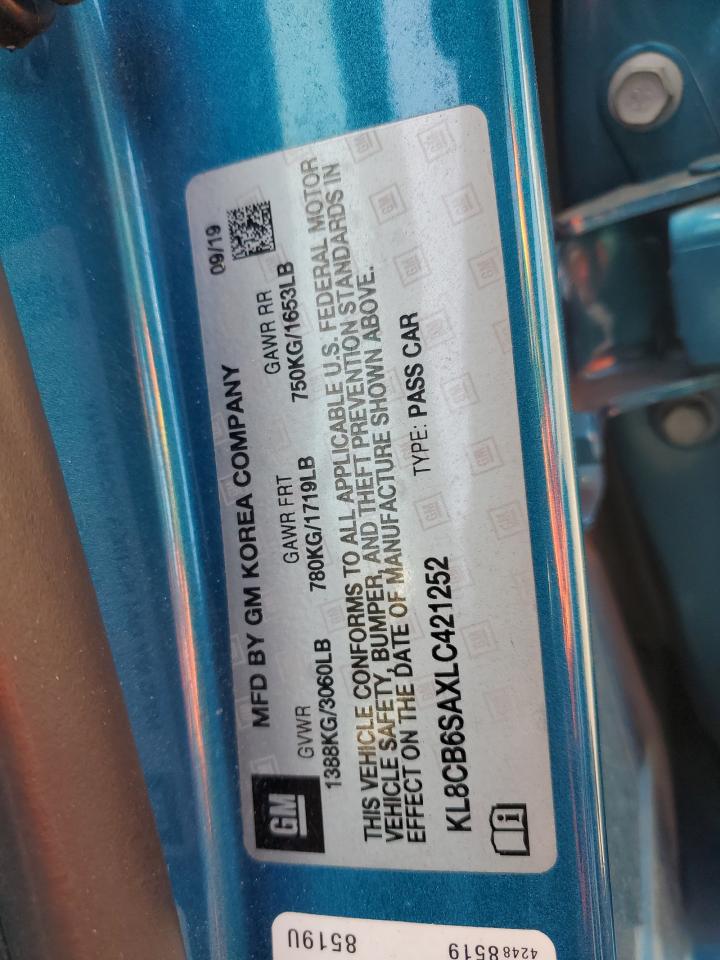2020 Chevrolet Spark Ls VIN: KL8CB6SAXLC421252 Lot: 56933105