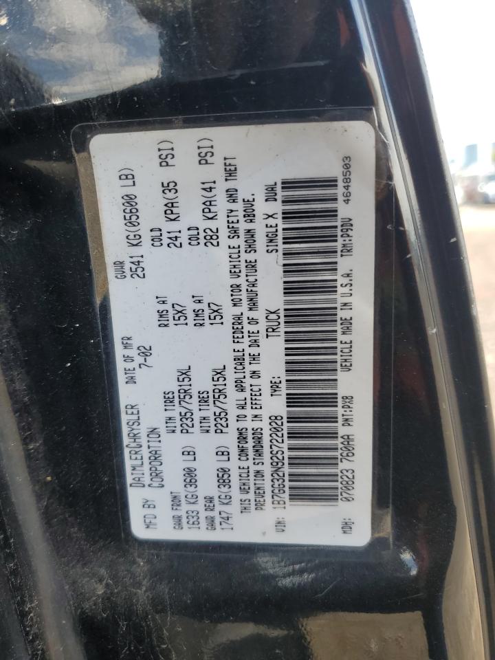 2002 Dodge Dakota Sport VIN: 1B7GG32N92S722028 Lot: 57106225